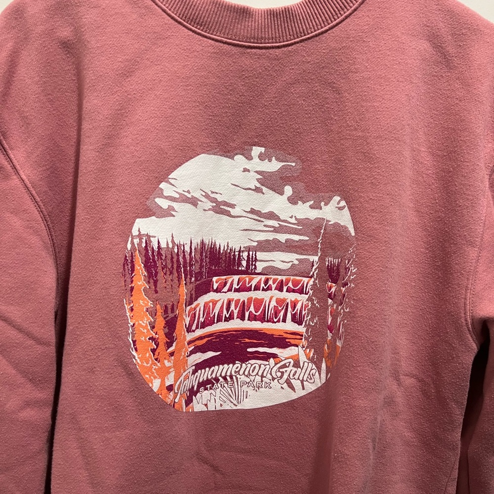 Women's Pink Graphic Crew Neck Sweater